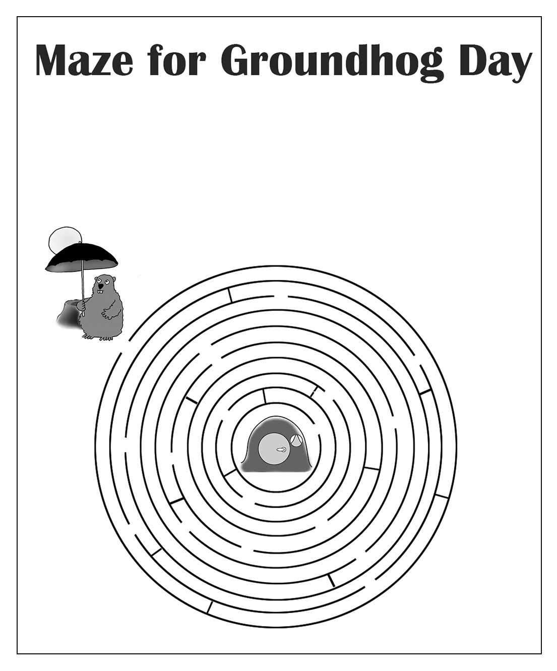 maze for Groundhog Day