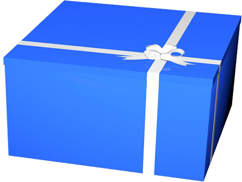 blue birthday gift box clipart