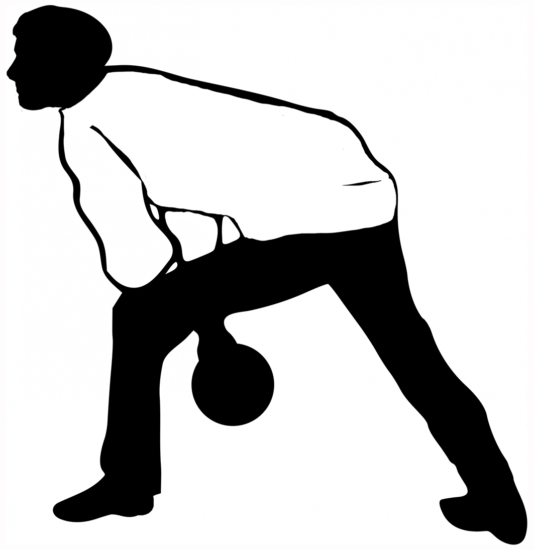 bowling man black white