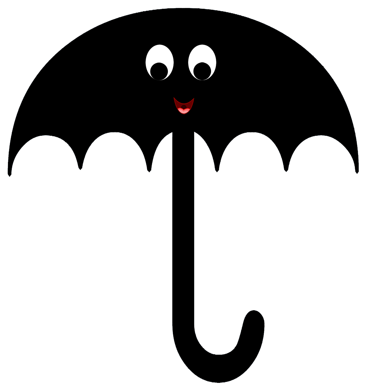 black cartoon cute umbrella