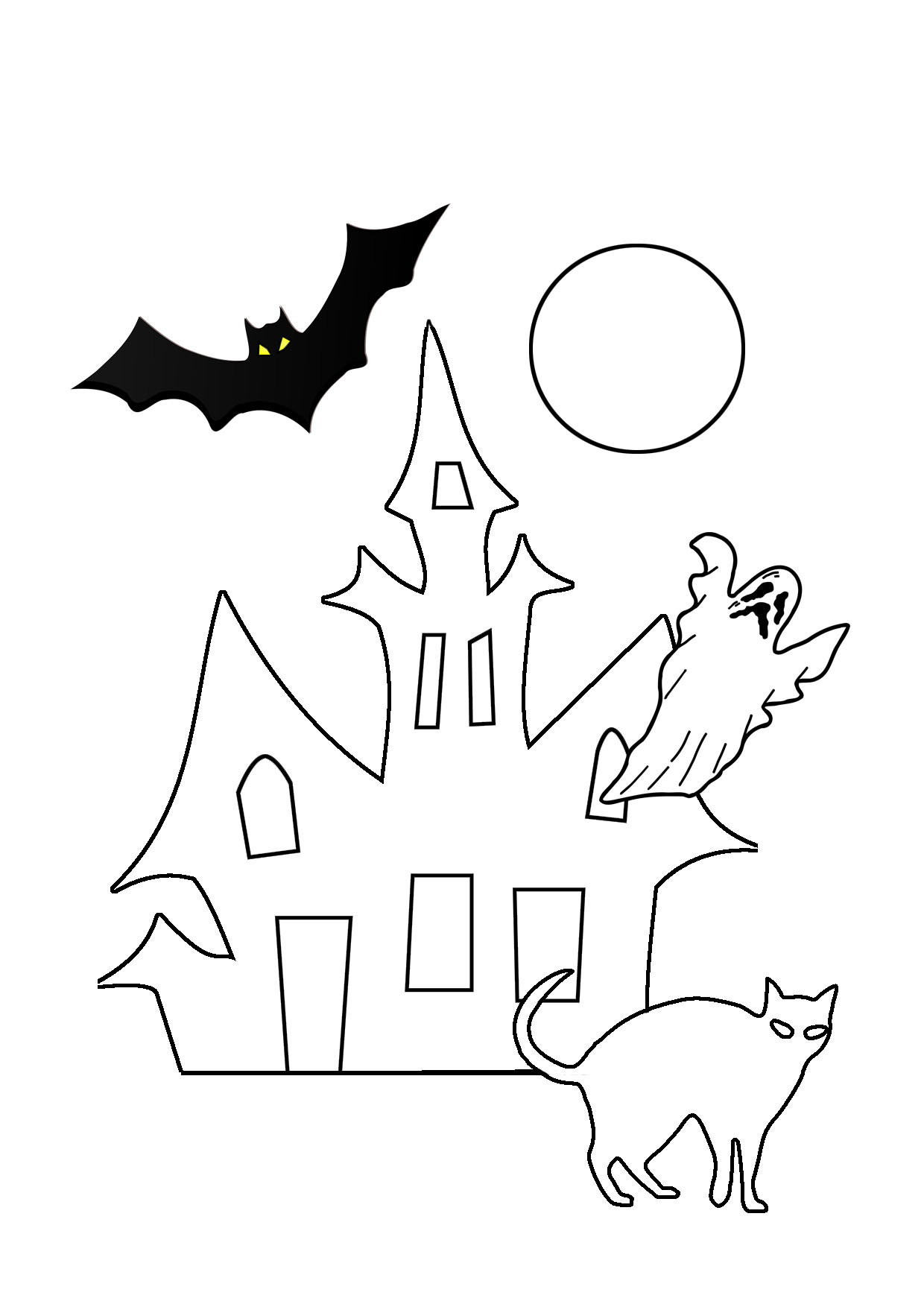 haunted hose ghost moon bat