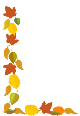 fall border with drawings of fall leaves