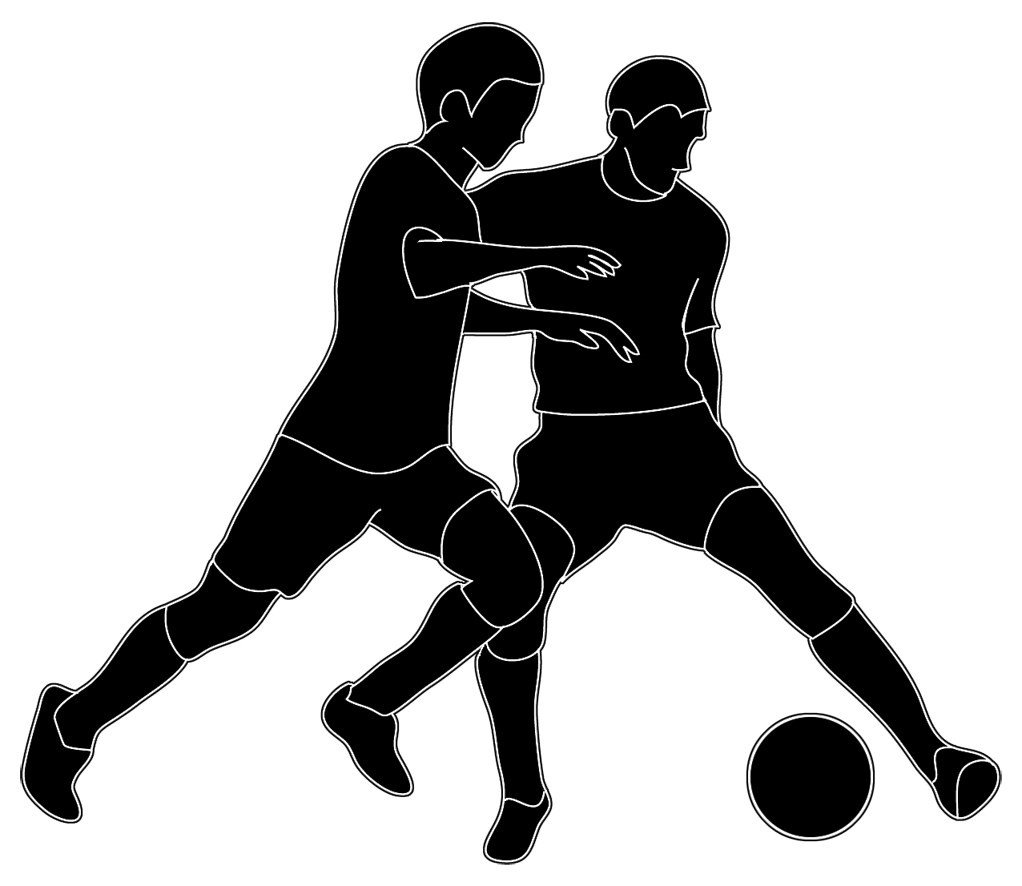 silhouette of people soccer