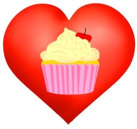 cupcake heart for Valentine's day