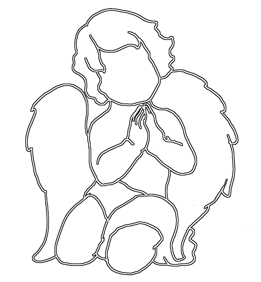 angel silhouette cute praying