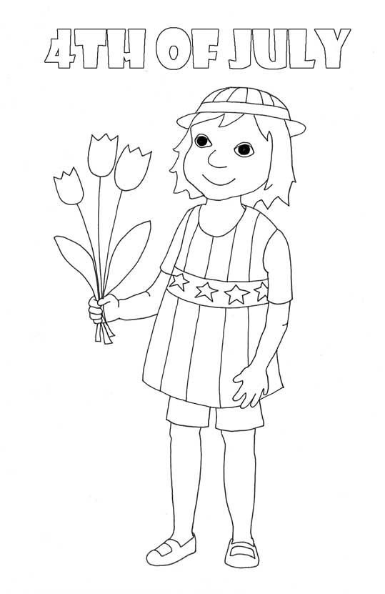 coloring pages to print girl with flowers
