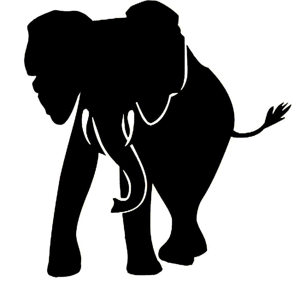 frontal silhouette of elephant