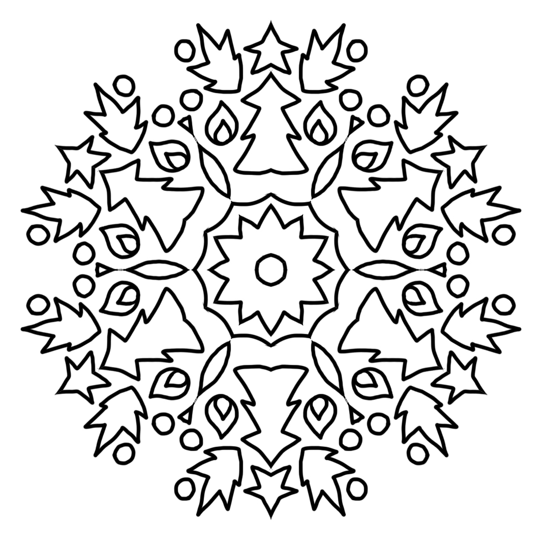 Christmas coloring mandala