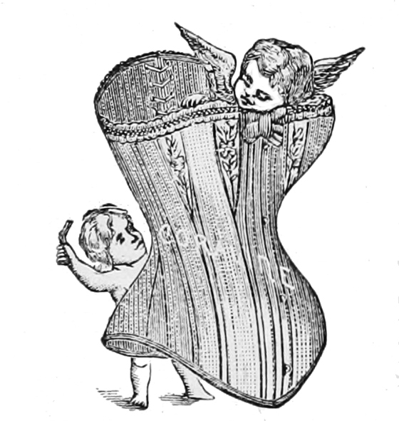 Victorian lingerie corset with angels