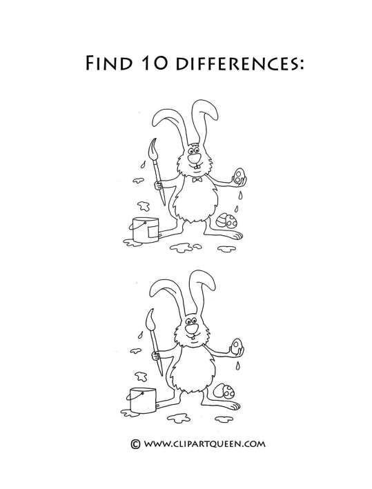 Easter printables Easter bunny find differences