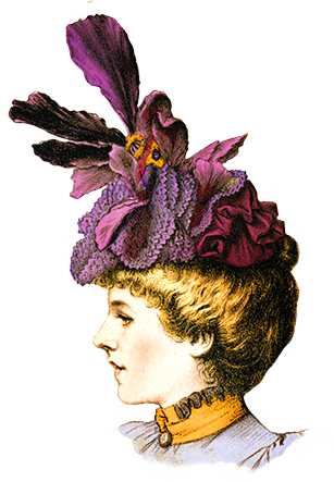 woman hat Victorian clipart