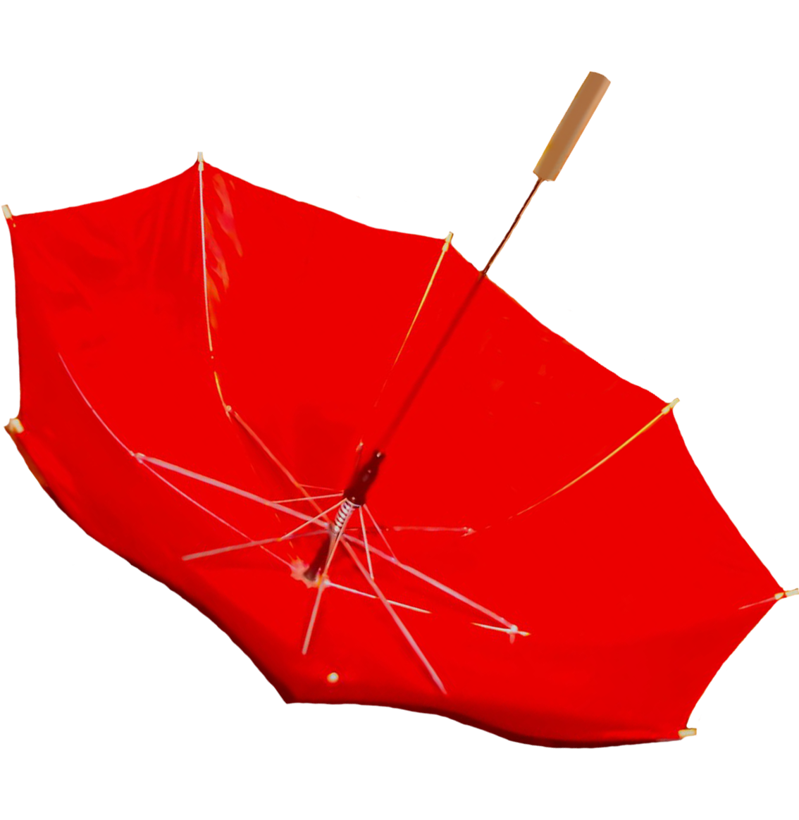 red umbrella blown upside down