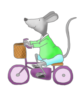 cute mice clip art with bike