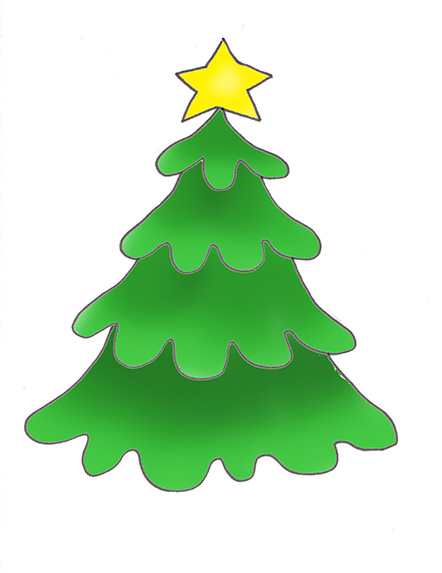 Christmas star on Christmas tree