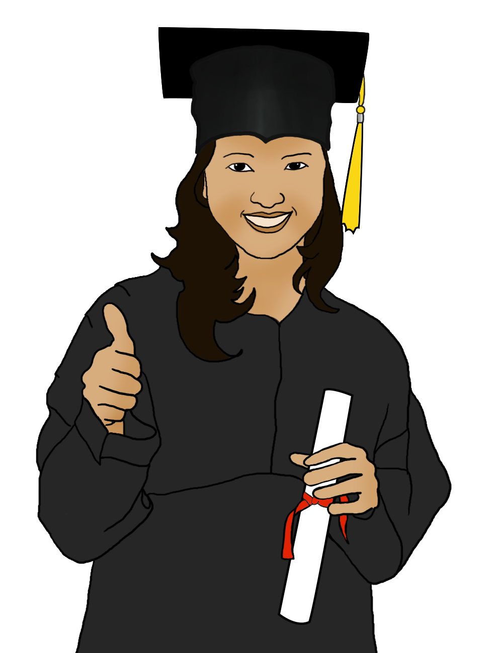 graduation girl with diploma clipart