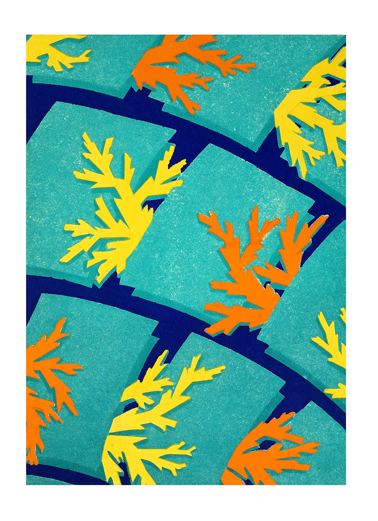 coral patterned art deco picture