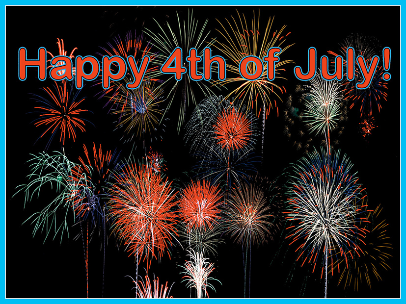 4th of July graphics firework and greeting