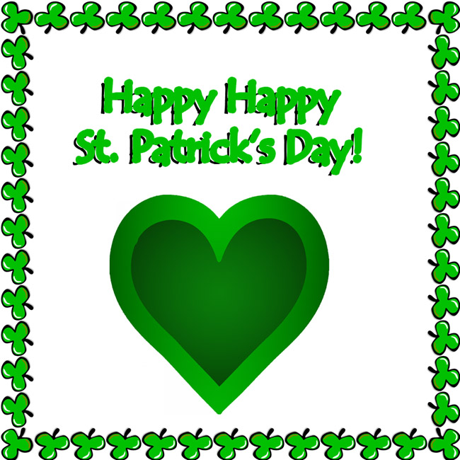 green heart in clover frame