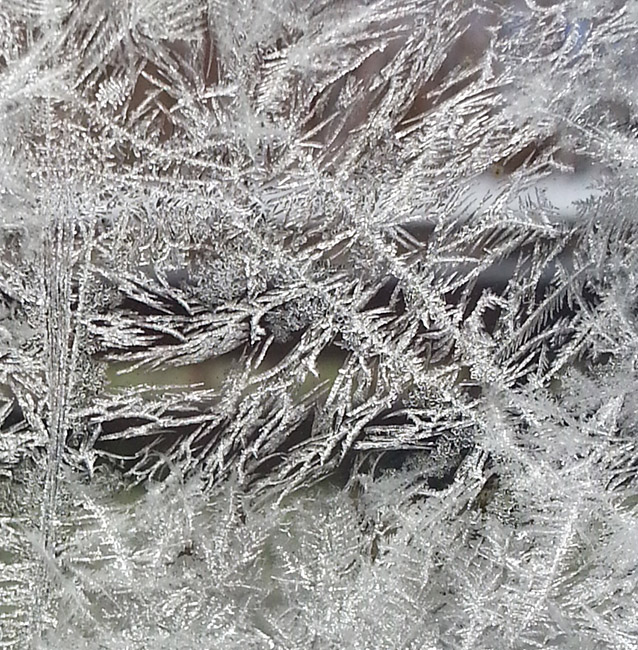 window pane with frost flowers