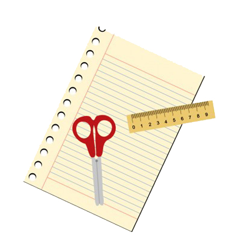 school image paper ruler scissor