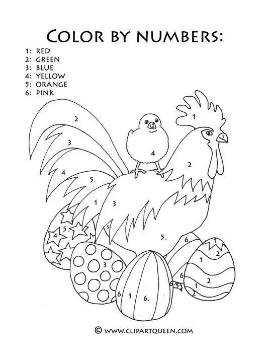 Easter coloring pages color by numbers