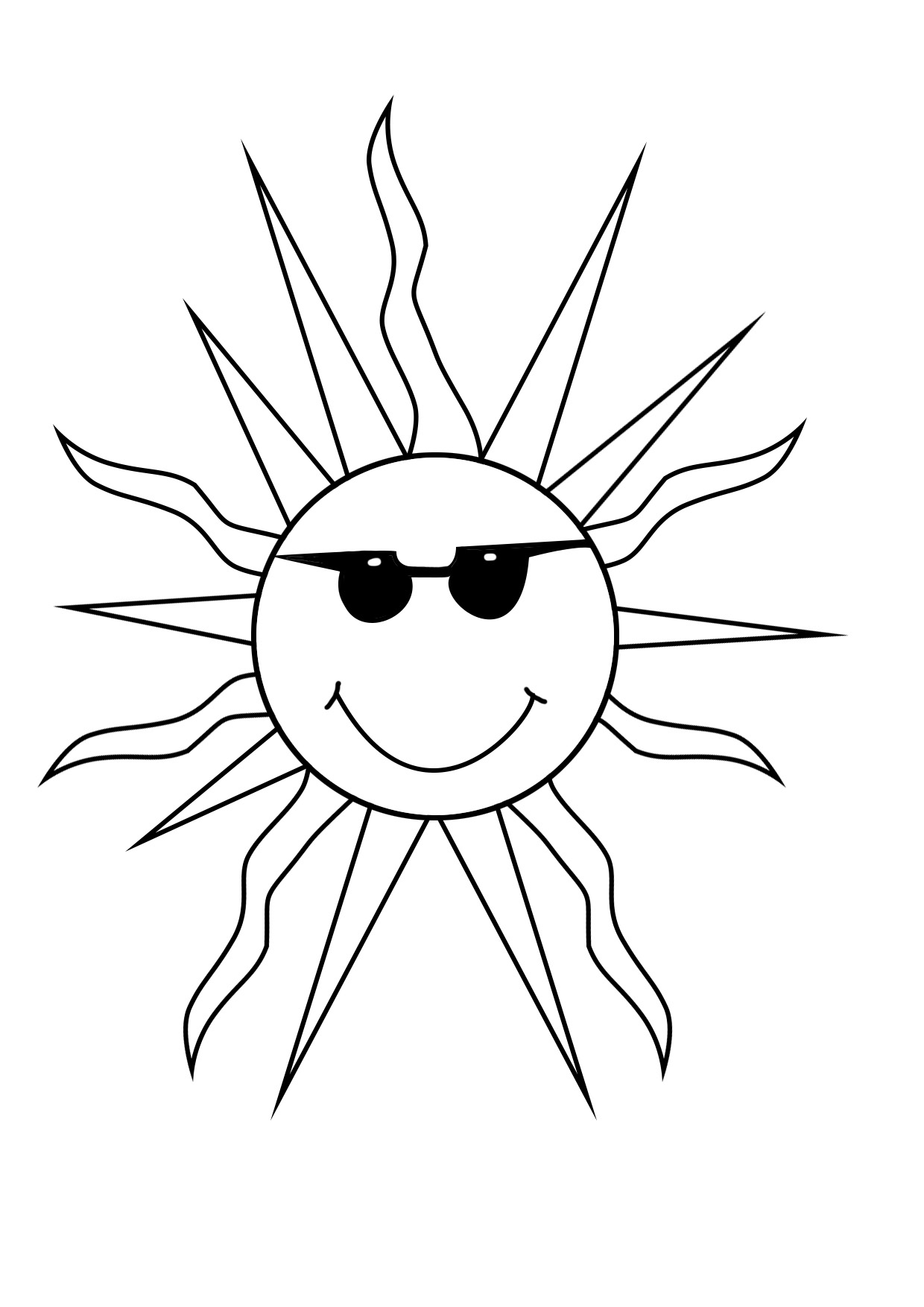 happy sun with sunglasses