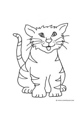 cat coloring pages happy cat tongue