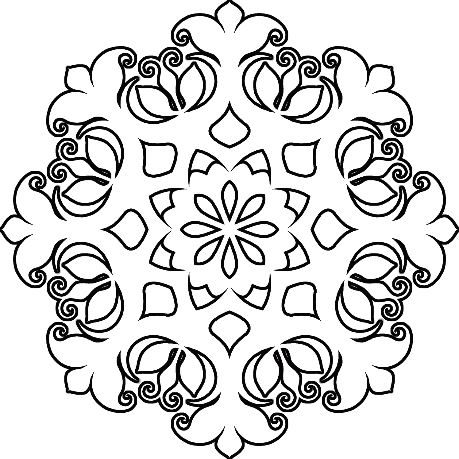 Christmas coloring snow flake