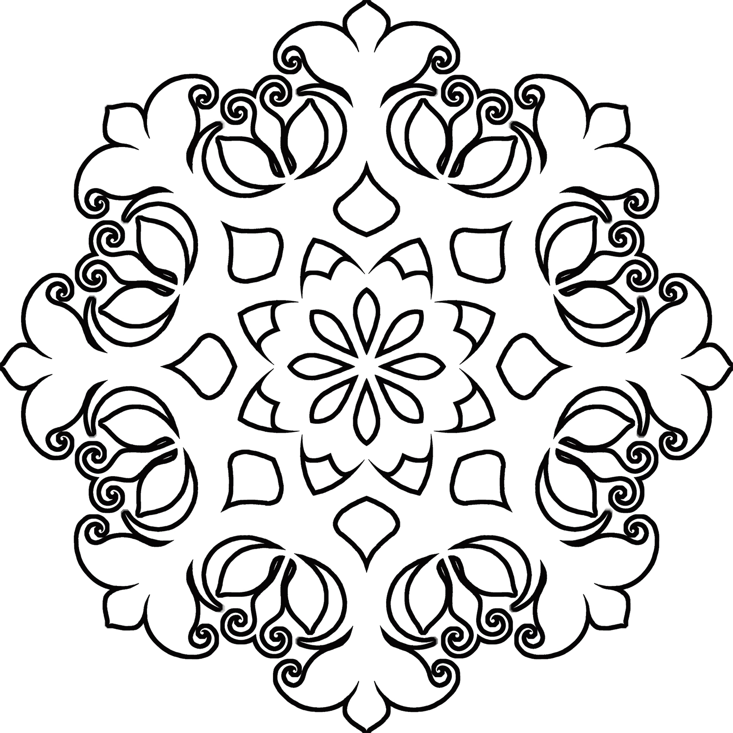 Christmas coloring snow flake