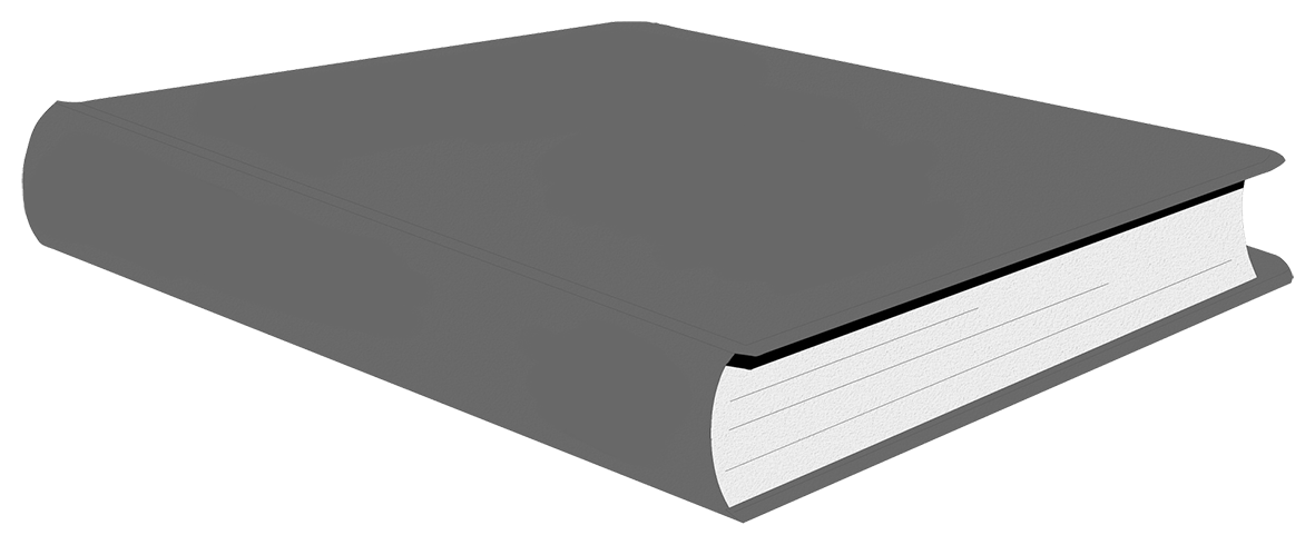 Grey book clipart transparent background
