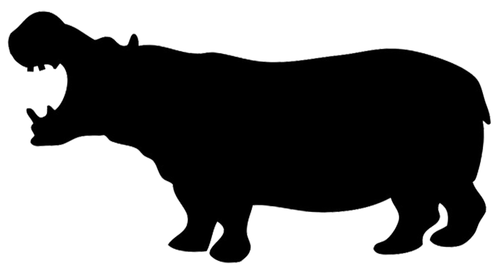 silhouette of hippo