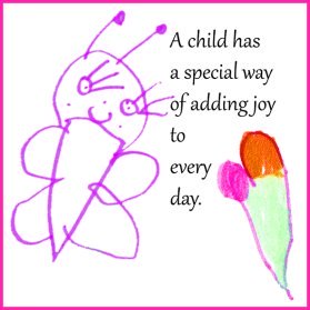 image quote with children's drawing