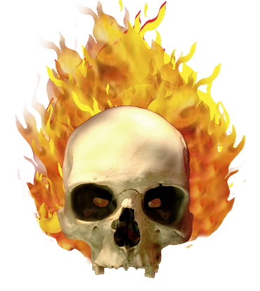 skull on fire clip art