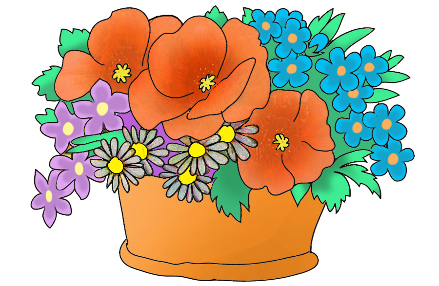 basket with flowers