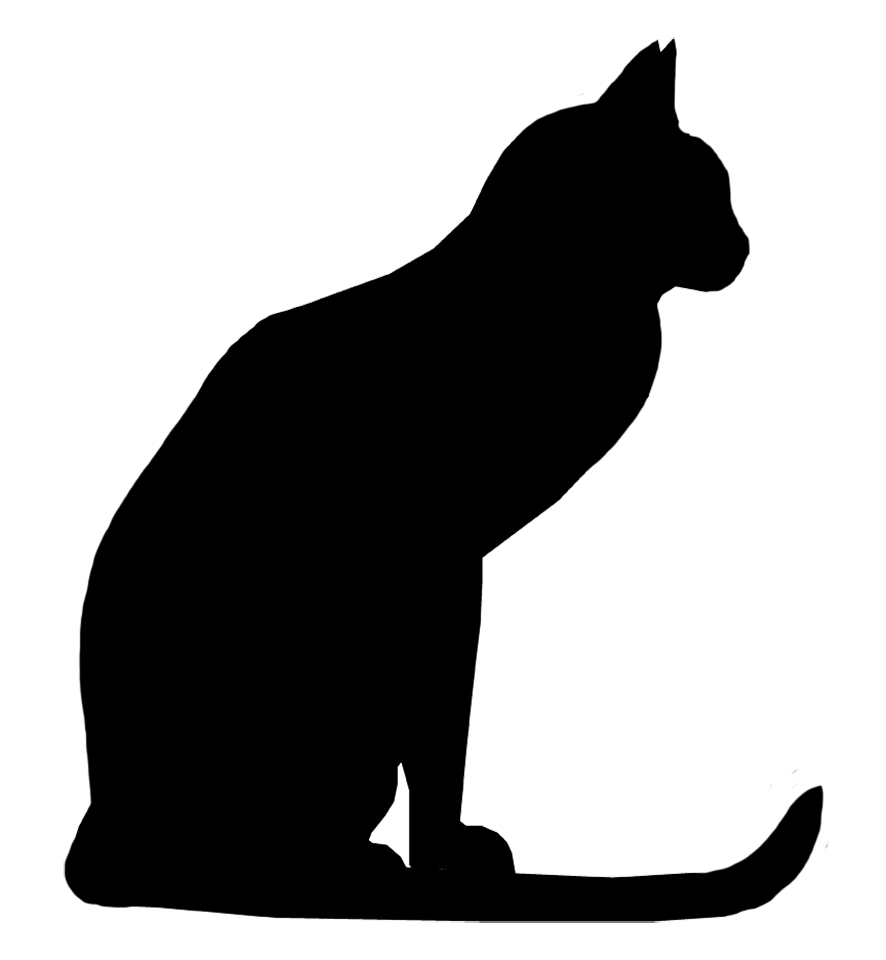 cat with long tail silhouette
