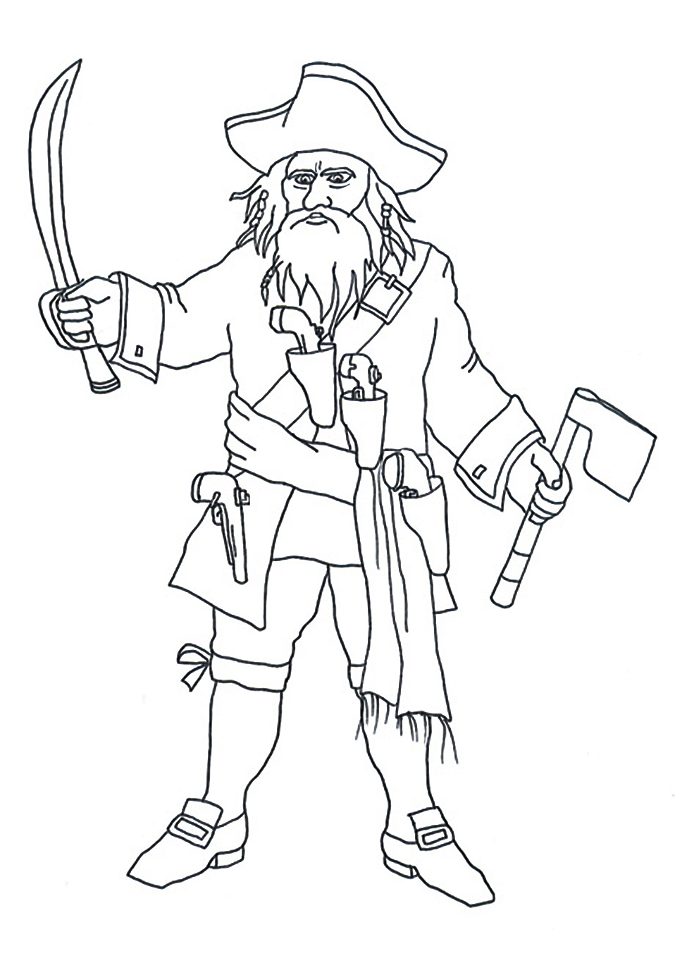 pirate coloring pages black beard