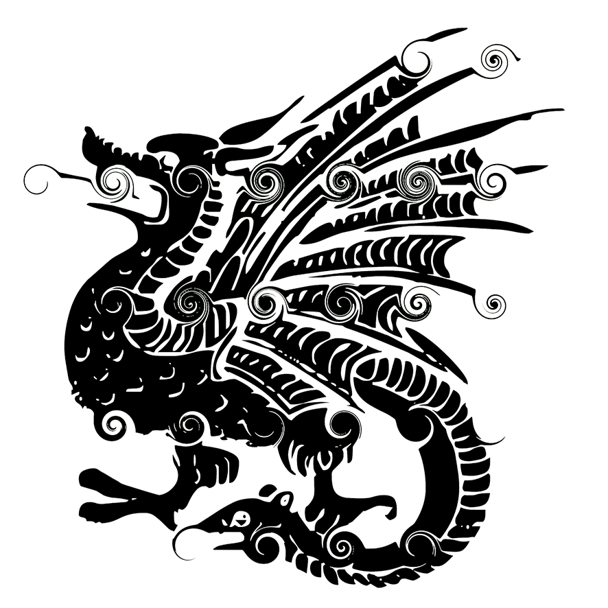 curly dragon clipart