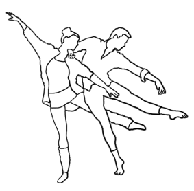 outlined silhouette modern dance