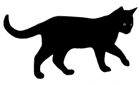silhouette of walking cat