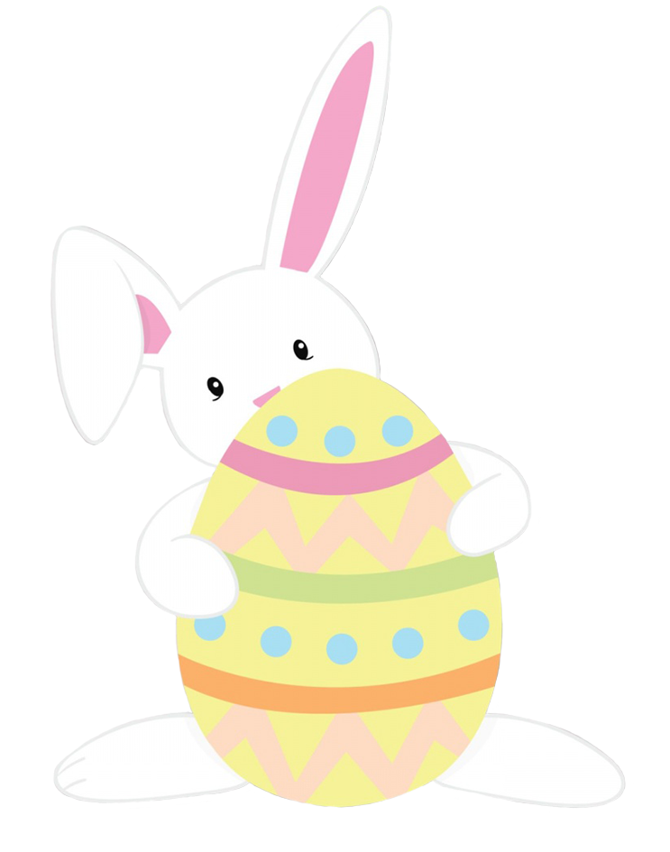 Easter bunny with decorated Easter egg