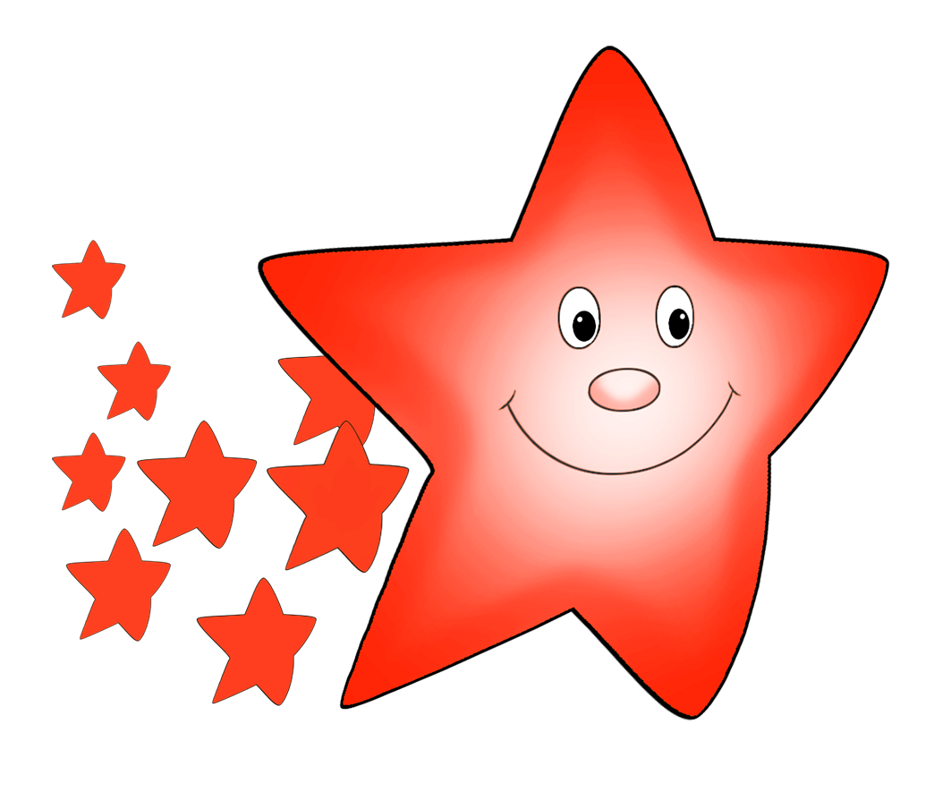 comet clipart orange star with smaller stars