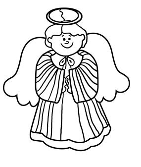 Christmas angel for coloring