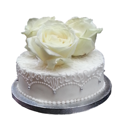 white cake whtie roses wedding clipart