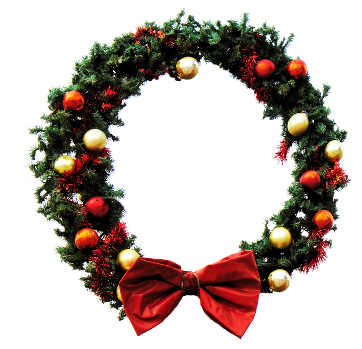 Christmas wreath with white background