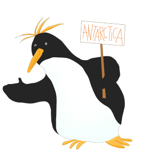 penguin clipart hitchhiking