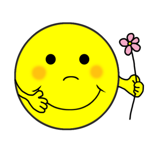 smiley face with flower 