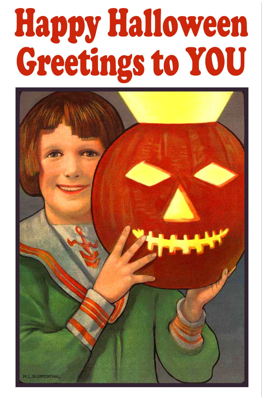 boy with Jack O'lantern card