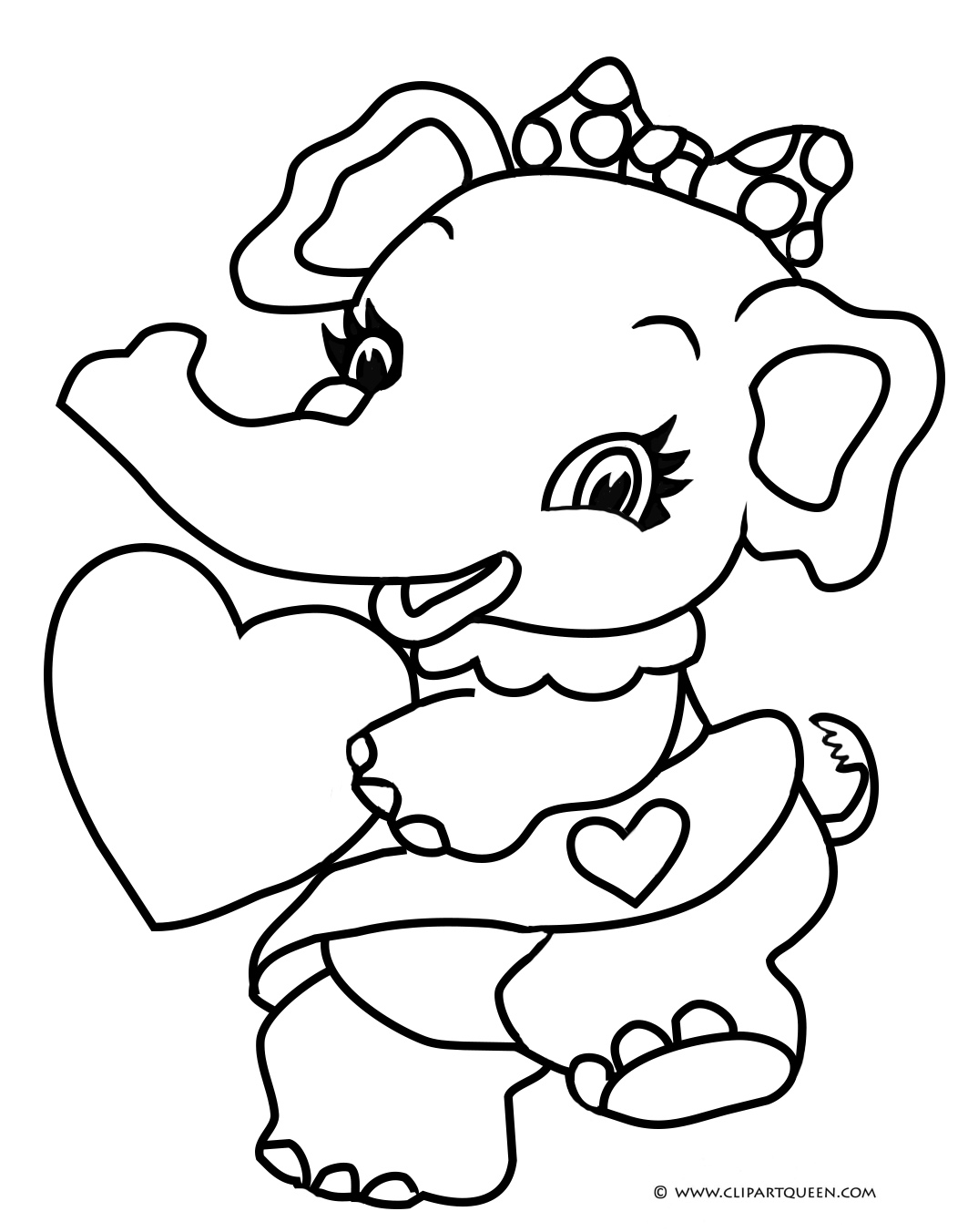 Funny Elephant Coloring Pages