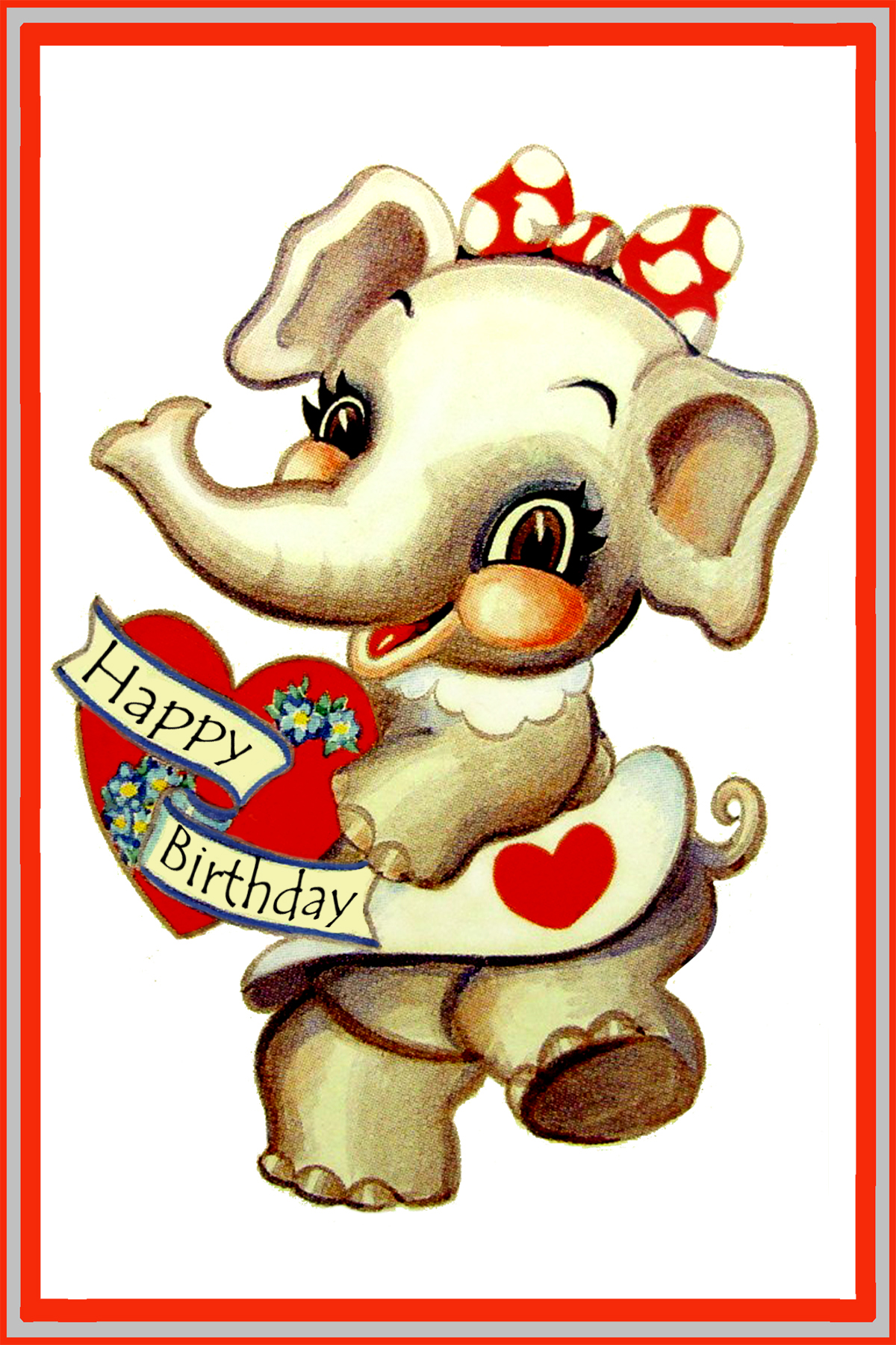 cute elephant birthday card