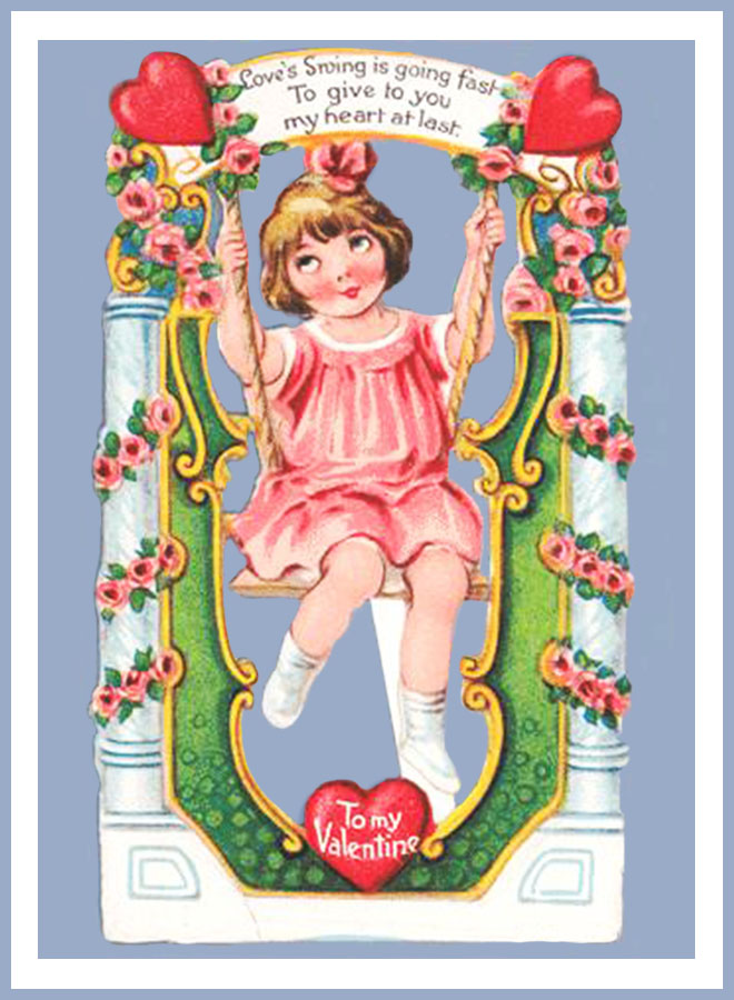 To my Valentine, old Victorian Valentine card for kids